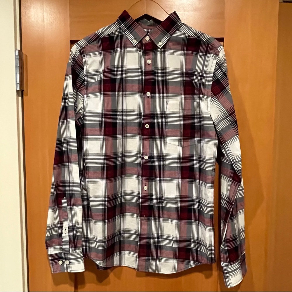 🆕 Goodfellow Plaid Standard Fit Long Sleeve Button Down - Small